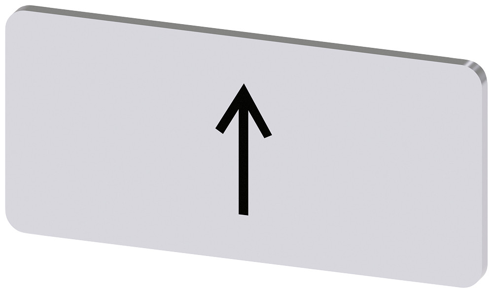 Siemens Labeling Plate 12.5 X 27 MM, silver-colored label, icon: arrow pointin