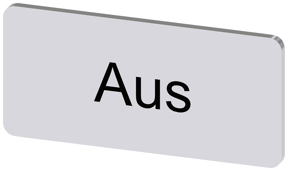 Siemens SIRIUS ACT 3SU1 Opschriftplaatje 12,5 X 27 MM, plaatje zilver, opschrift: aus
