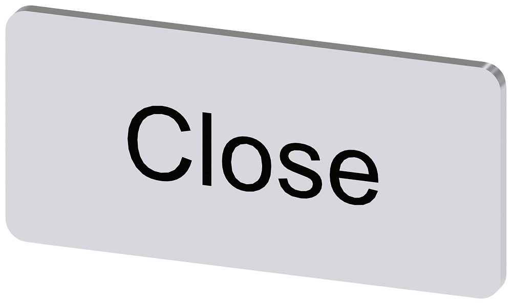 Siemens SIRIUS ACT 3SU1 Opschriftplaatje 12,5 X 27 MM, plaatje zilver, opschrift: close