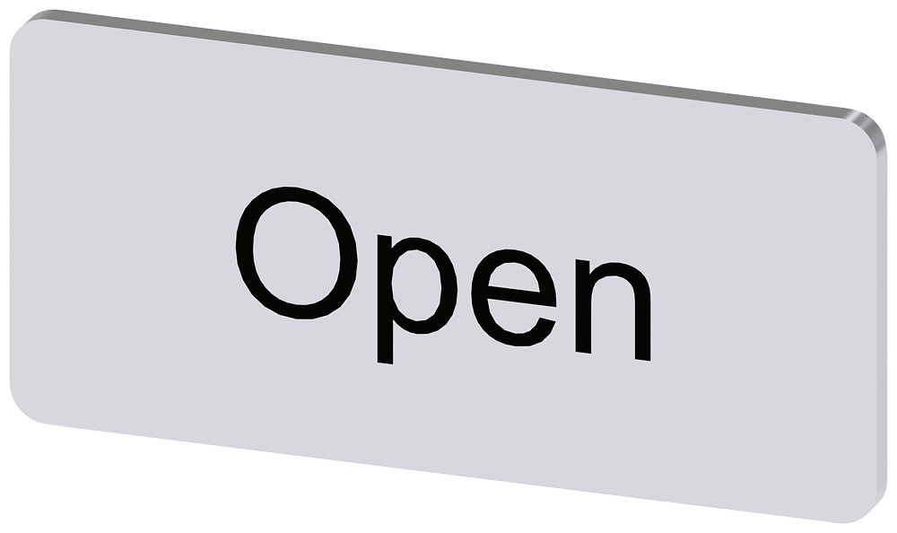 Siemens SIRIUS ACT 3SU1 Opschriftplaatje 12,5 X 27 MM, plaatje zilver, opschrift: open