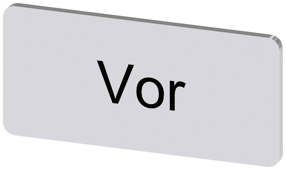 Siemens Labeling Plate 12.5 X 27 MM, silver-colored label, labeling: vor