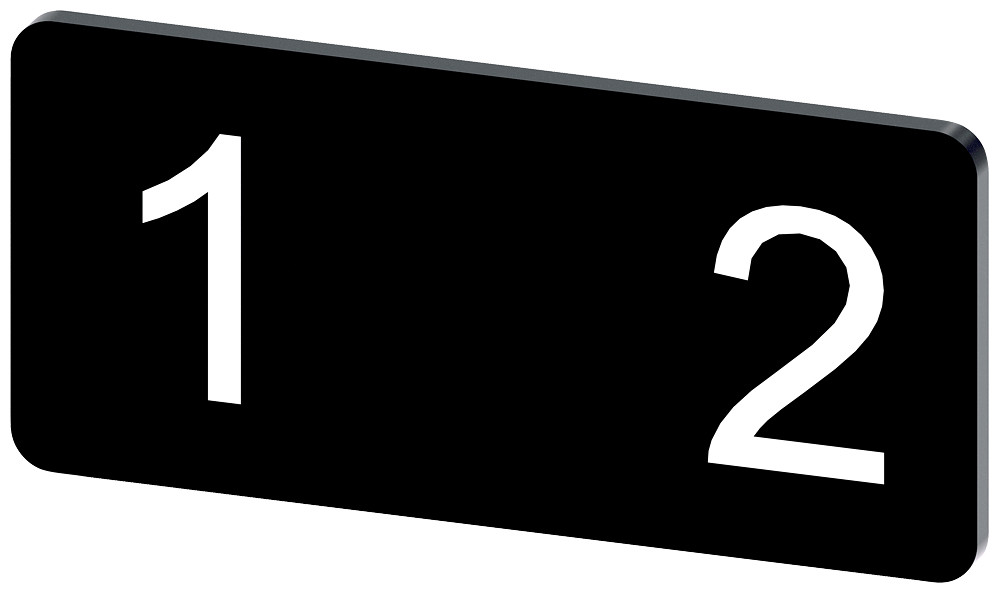 Siemens SIRIUS ACT 3SU1 Opschriftplaatje 12,5 X 27 MM, plaatje zwart, symbool: 1 2