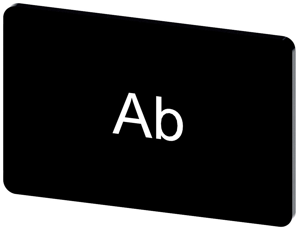 Siemens SIRIUS ACT 3SU1 Opschriftplaatje 17,5 X 27 MM, plaatje zwart, opschrift: ab