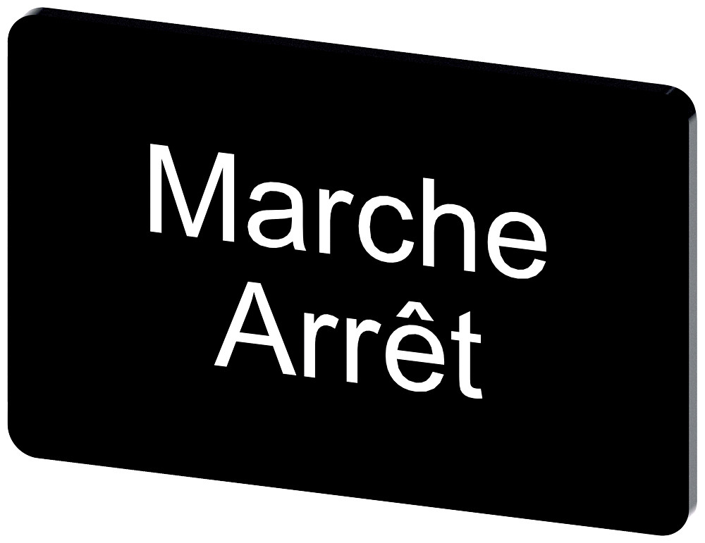 Siemens SIRIUS ACT 3SU1 Opschriftplaatje 17,5 X 27 MM, plaatje zwart, opschrift: arret-marche