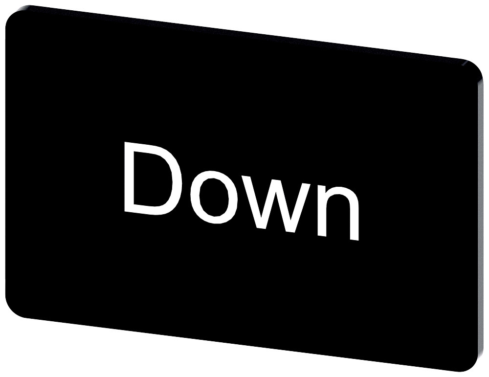 Siemens SIRIUS ACT 3SU1 Opschriftplaatje 17,5 X 27 MM, plaatje zwart, opschrift: down