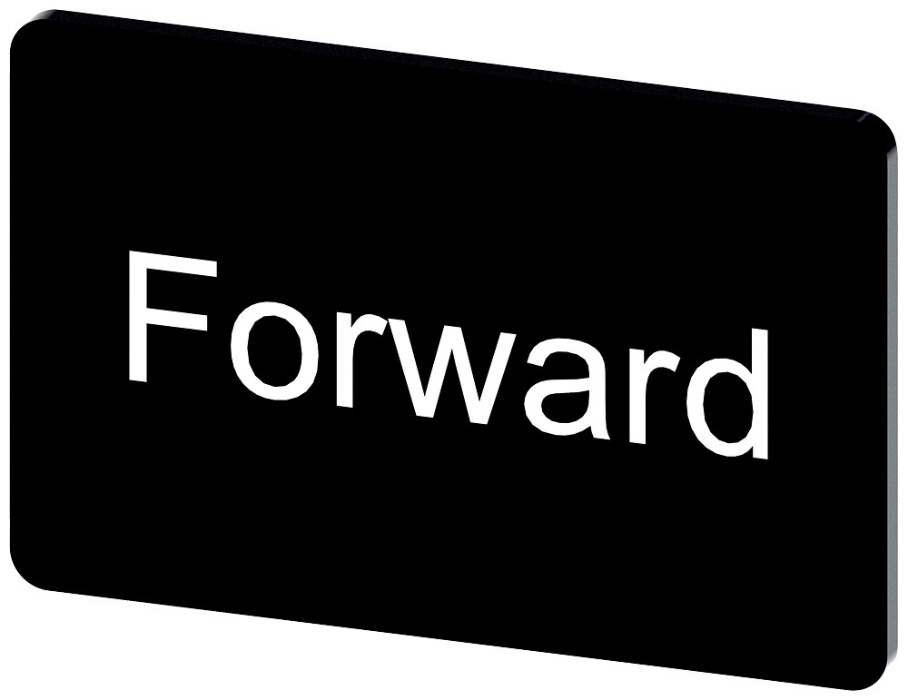 Siemens SIRIUS ACT 3SU1 Opschriftplaatje 17,5 X 27 MM, plaatje zwart, opschrift: forward