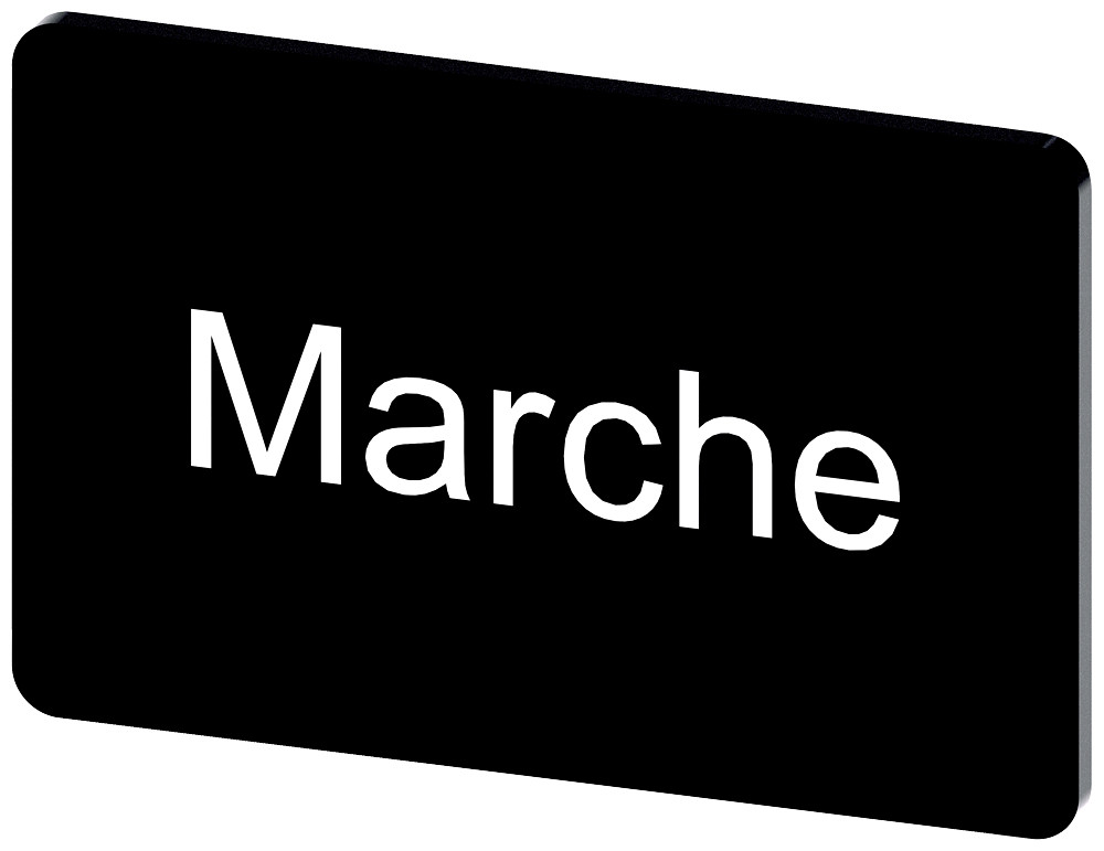 Siemens SIRIUS ACT 3SU1 Opschriftplaatje 17,5 X 27 MM, plaatje zwart, opschrift: marche