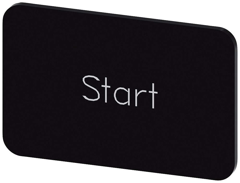 Siemens SIRIUS ACT 3SU1 Opschriftplaatje 17,5 X 27 MM, plaatje zwart, opschrift: start