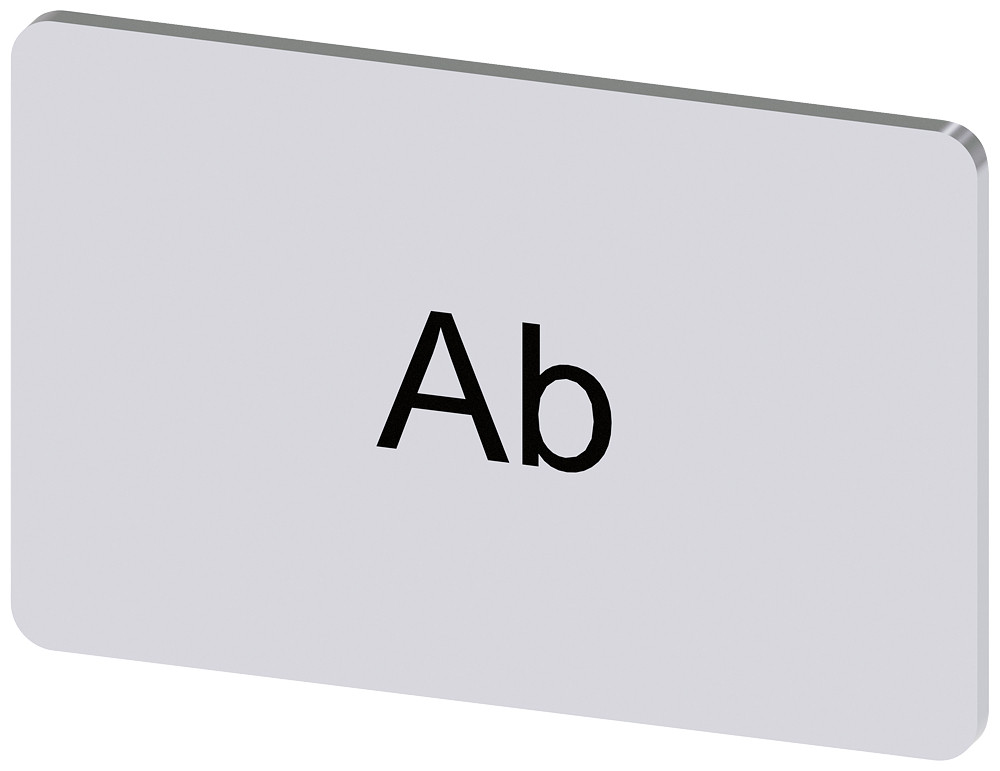 Siemens SIRIUS ACT 3SU1 Opschriftplaatje 17,5 X 27 MM, plaatje zilver, opschrift: ab