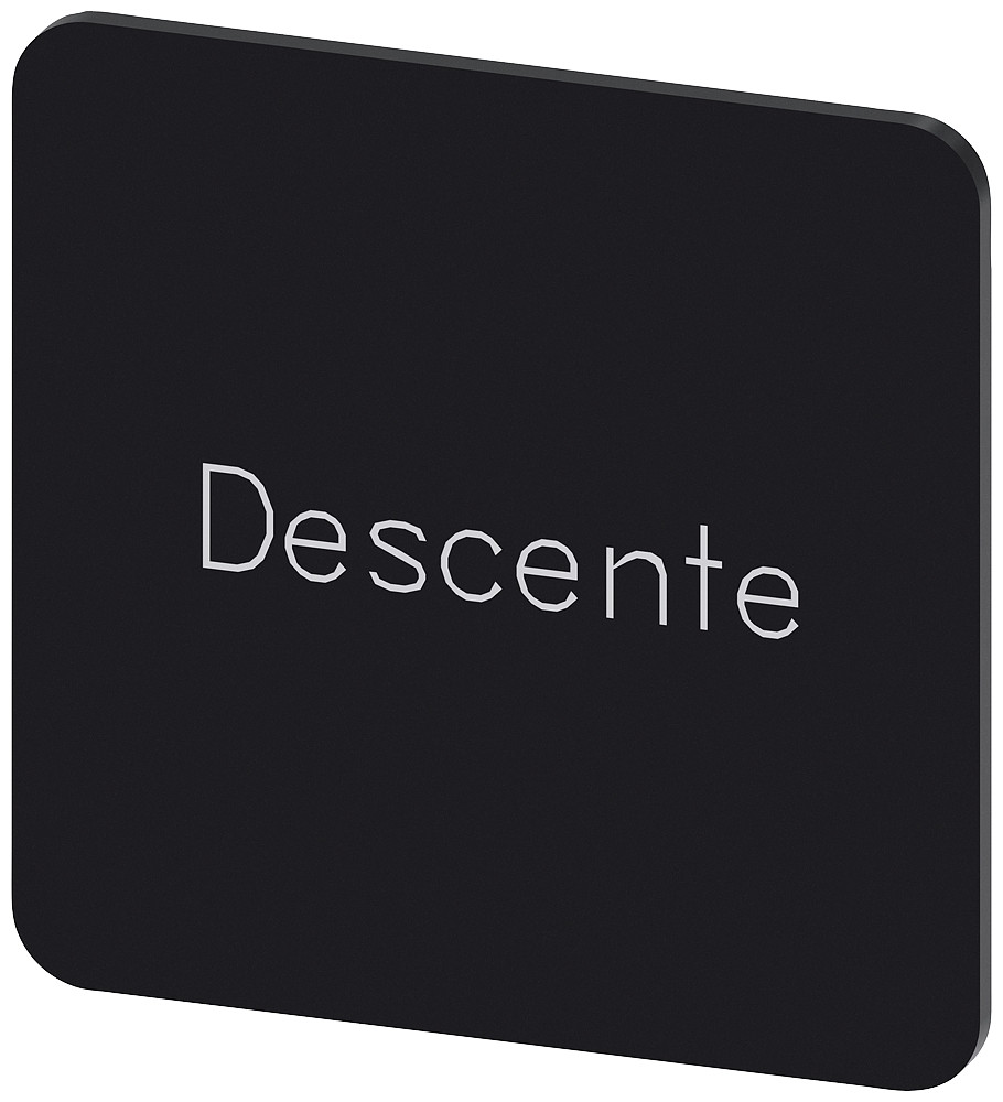 Siemens SIRIUS ACT 3SU1 Opschriftplaatje 27 X 27 MM, plaatje zwart, opschrift: descente