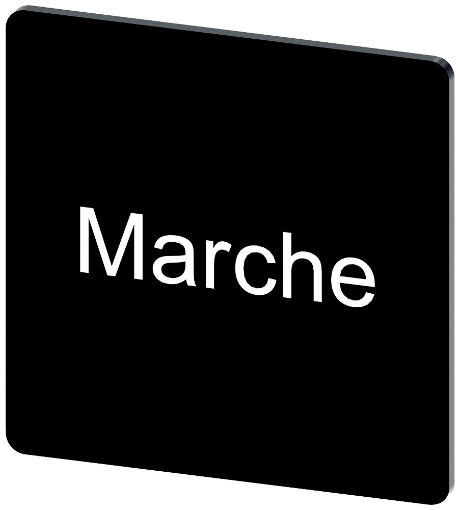 Siemens SIRIUS ACT 3SU1 Opschriftplaatje 27 X 27 MM, plaatje zwart, opschrift: marche