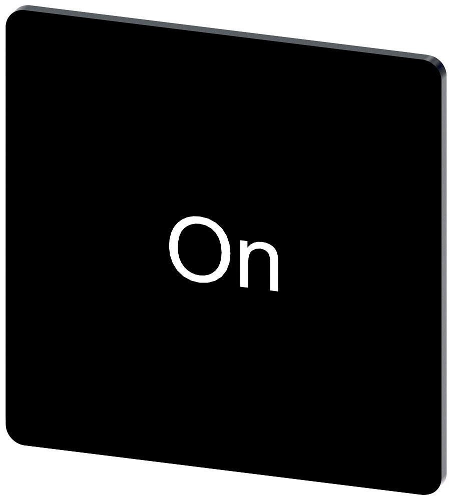 Siemens Labeling Plate 27 X 27 MM, label black, labeling: on Siemens Labeling Plate 27 X 27 MM, label black, labeling: on