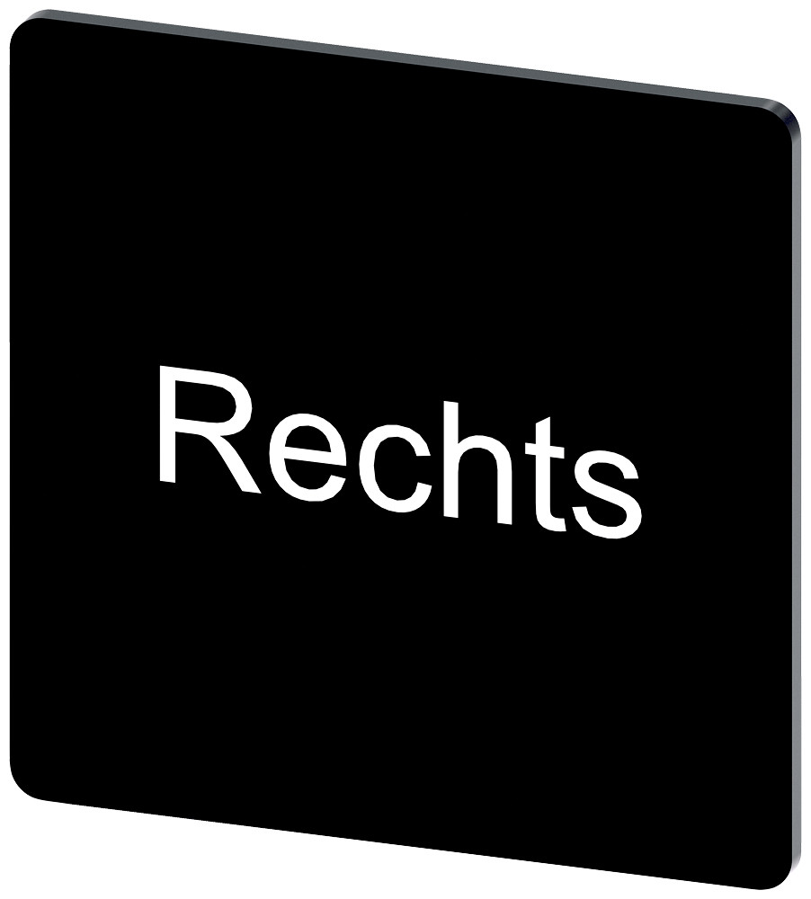 Siemens SIRIUS ACT 3SU1 Opschriftplaatje 27 X 27 MM, plaatje zwart, opschrift: rechts