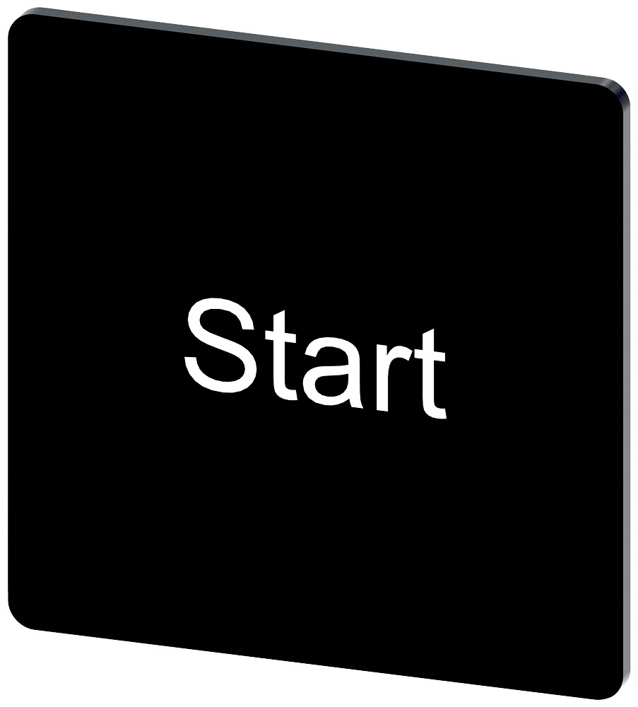 Siemens SIRIUS ACT 3SU1 Opschriftplaatje 27 X 27 MM, plaatje zwart, opschrift: start