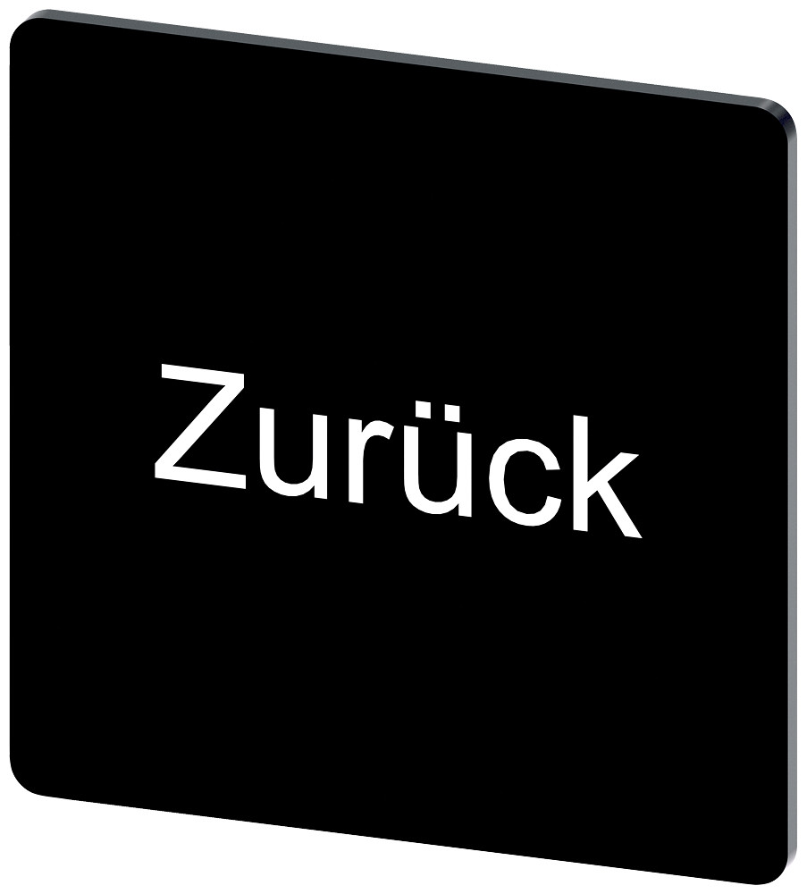 Siemens SIRIUS ACT 3SU1 Opschriftplaatje 27 X 27 MM, plaatje zwart, opschrift: zurück