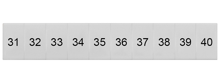 Siemens Labeling Plate, front, with 31-40, vertical, terminal width: 6.2 MM