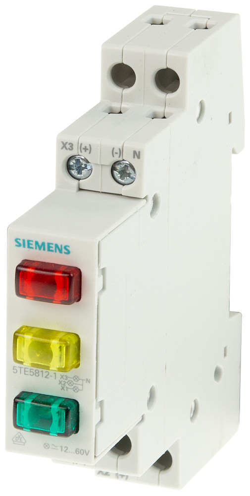 Siemens SENTRON 5TE5 Signaallamp/Signaalzuil 3X led, 12-60 V, rood/geel/groen