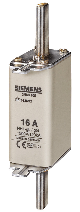 Siemens LV HRC fuse link, NH1, in: 20 A, GG, un ac: 500 V, un DC: 440 V