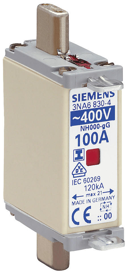 Siemens LV HRC fuse smeltpatroon (mes) NH000 combikenmelder 100a
