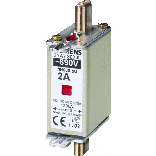 Siemens LV HRC fuse smeltpatroon (mes) NH000 combikenmelder 6a