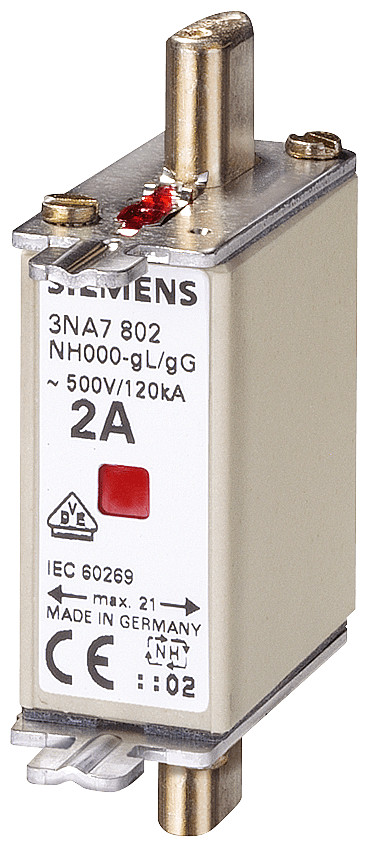 Siemens LV HRC fuse smeltpatroon (mes) NH000 combikenmelder 4a
