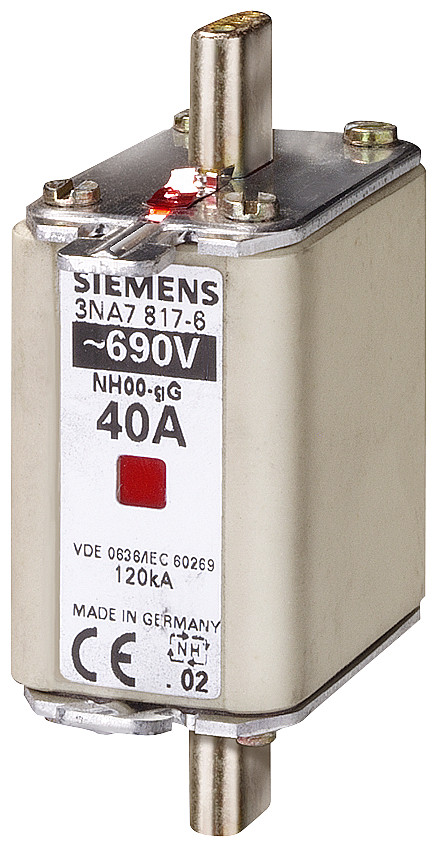 Siemens LV HRC fuse smeltpatroon (mes) NH00 combikenmelder 80a