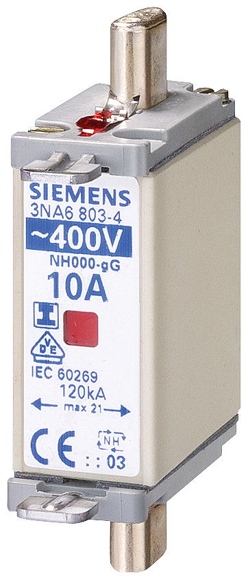 Siemens LV HRC fuse smeltpatroon (mes) NH000 combikenmelder 10a