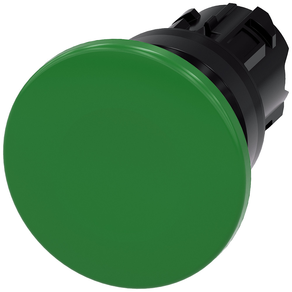 Siemens Paddestoeldrukknop 40MM terugverend groen ip69k