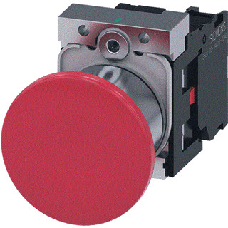 Siemens Em.stop mushroom pushbutton 40MM red Siemens Em.stop mushroom pushbutton 40MM red