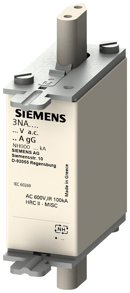 Siemens LV HRC fuse smeltpatroon (mes) NH000 bovenkenmelder 50a
