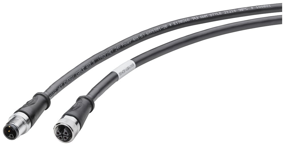 Siemens Power Connecting cable M12-180/M12-180, L-coded, 4-pole, 3 M, for et20