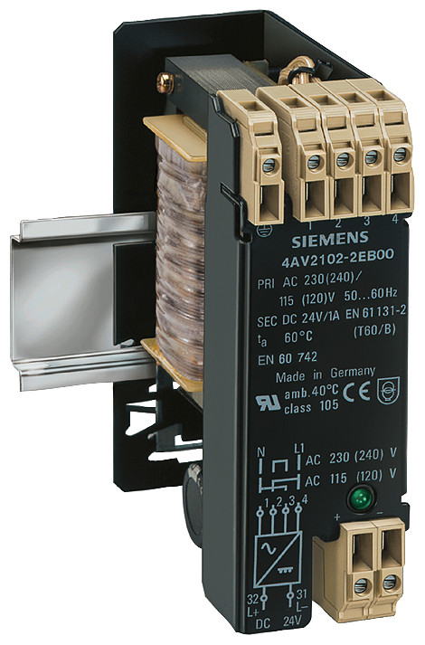 Siemens Power Supply 1-PH. PN(KW) 0.024, upri(v) 230-115, usec (V DC): 24