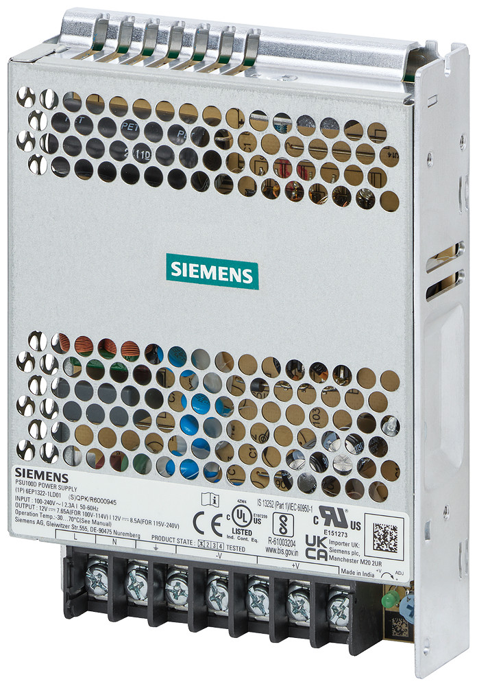 Siemens Power Supply sitop psu100d, single-phase 12 V DC/8.5 A for wall mounti