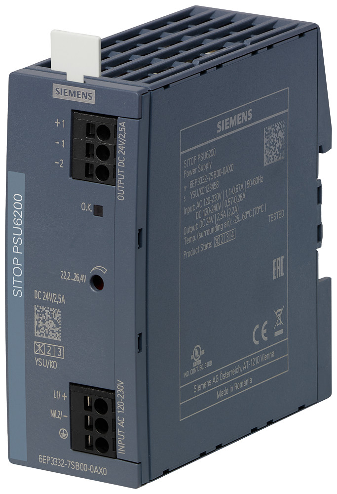 Siemens Power Supply sitop psu6200, single-phase 24 V DC/2.5 A