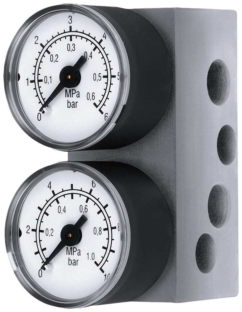 Siemens Manometer Block aluminum G¼, single-acting with plastic manometer ip31