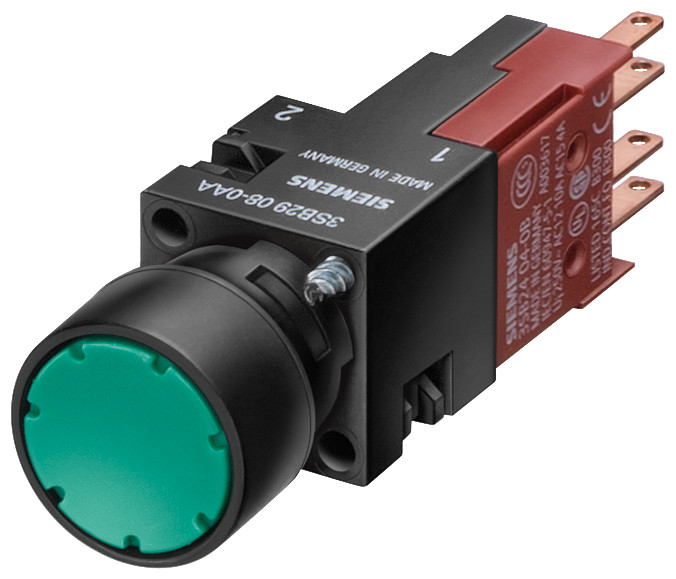Siemens SIRIUS 3SB2 Drukknopschakelaar, 16 MM, rond kunststof, zwart