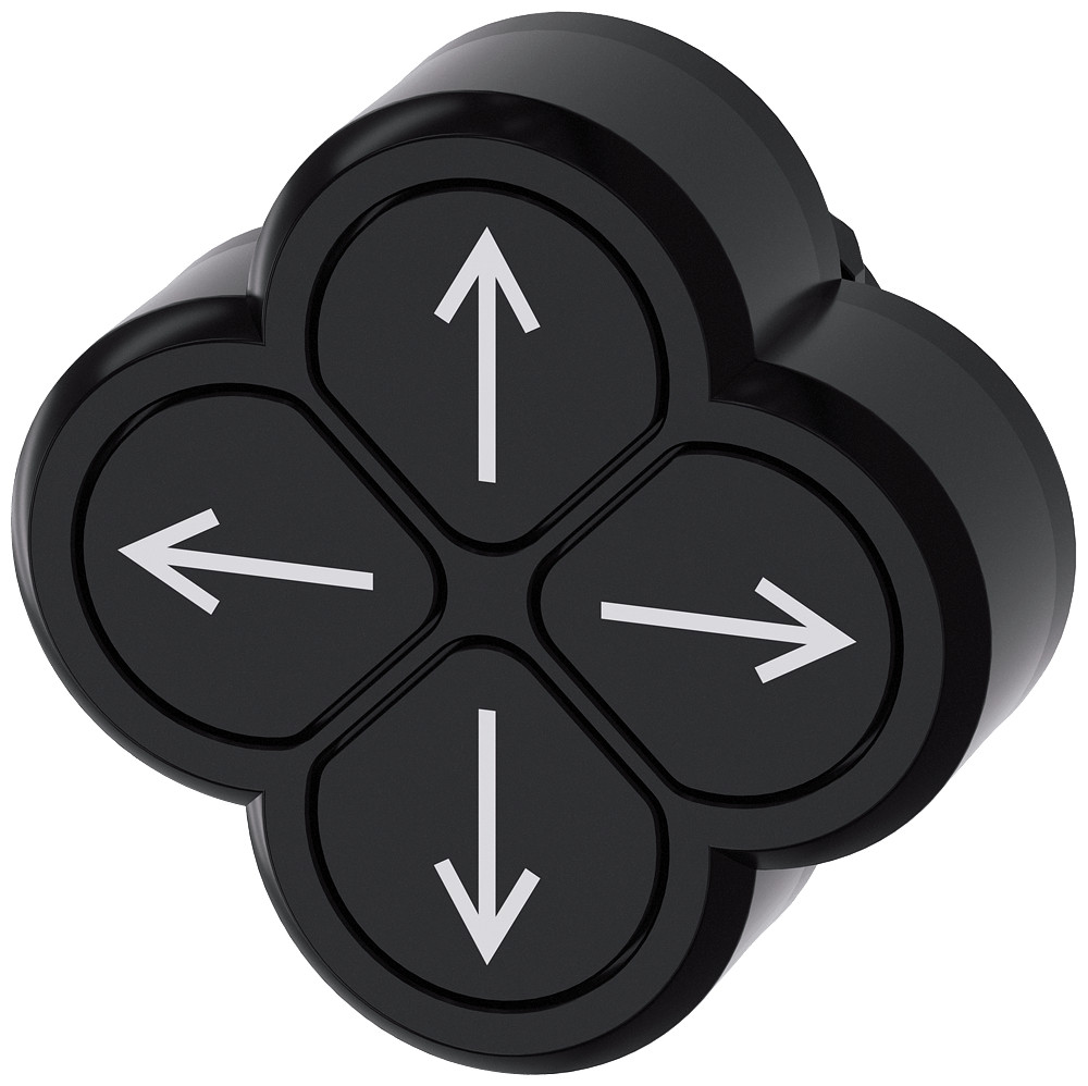 Siemens Quadruple Pushbutton, 22 MM, round, plastic, black, pushbuttons, flat