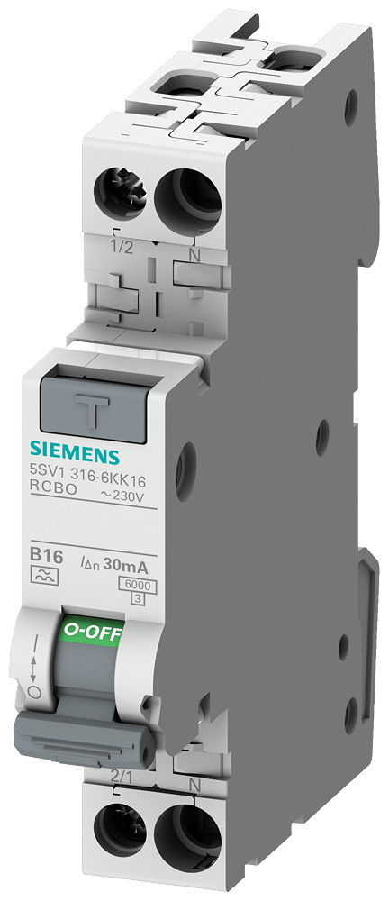 Siemens Rcbo compact 1P+N 6 ka type A 300 ma C16