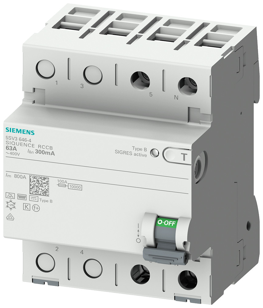 Siemens RCCB aardlekschakelaar 2P 63a 0,03a