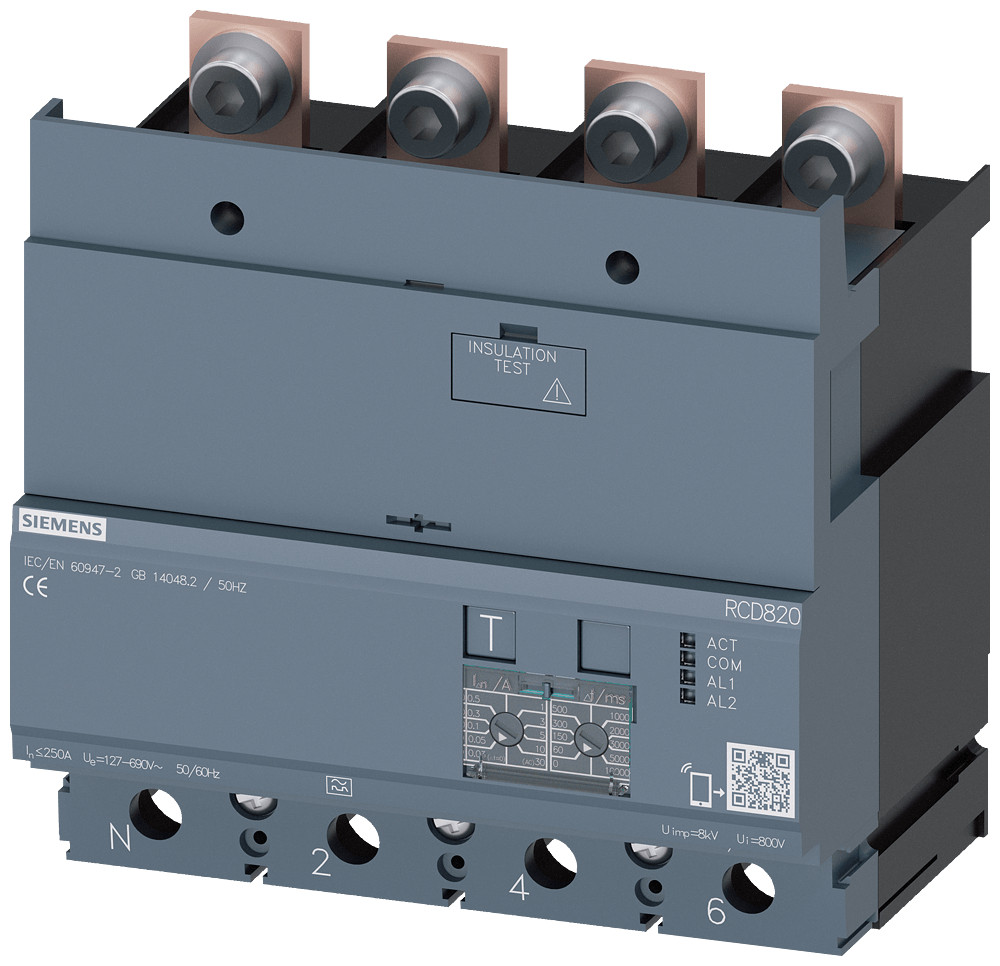 Siemens RCD-module RCD820 4P i=250a u=127-690V - 3VA92240RL30 kopen ...