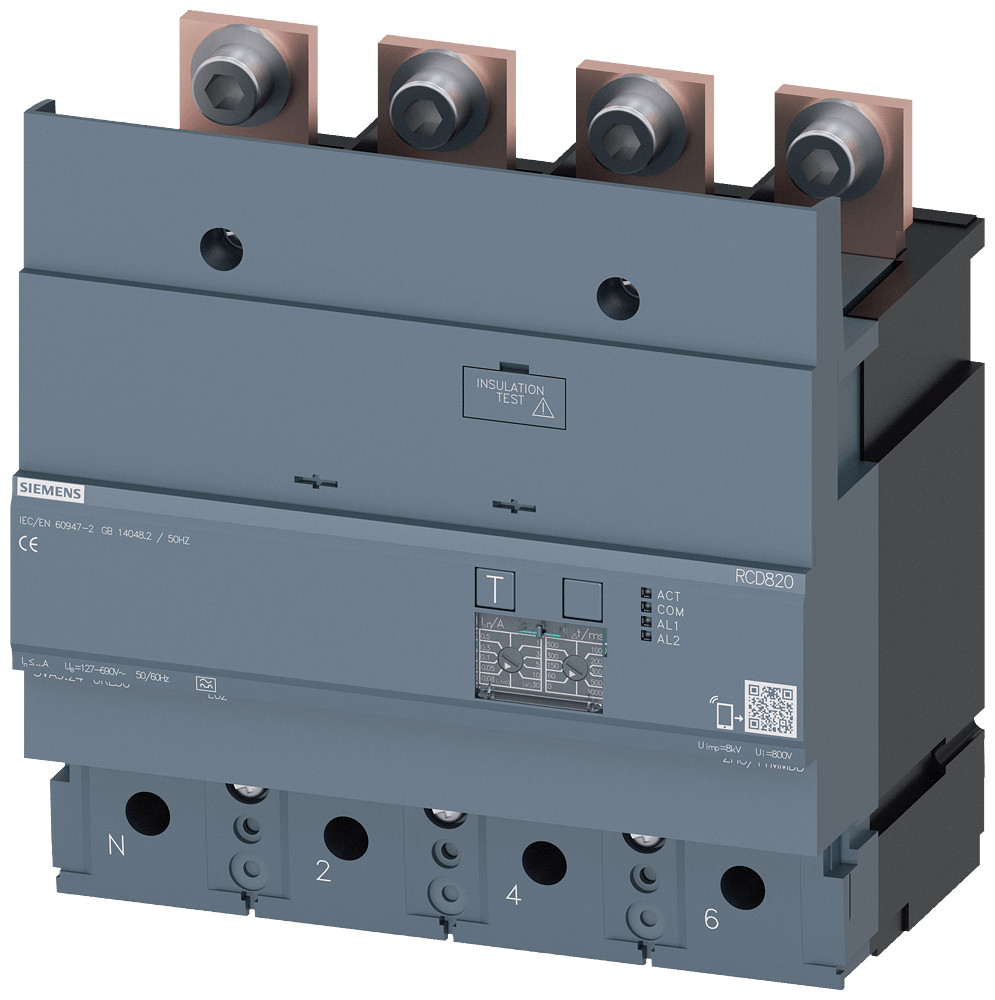 Siemens Residual Current ammeter RCD820 advanced RCD type A mounted at bottom Siemens Residual Current ammeter RCD820 advanced RCD type A mounted at bottom
