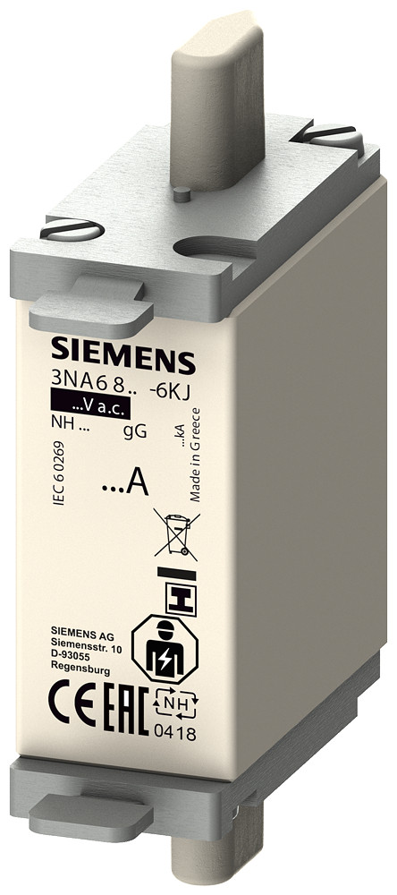 Siemens LV HRC fuse link, NH000, in: 40 A, GG, un ac: 690 V, un DC: 250 V
