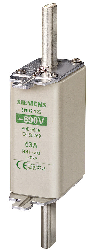 Siemens LV HRC fuse link, NH1, in: 100 A, am, un ac: 690 V, front indicator
