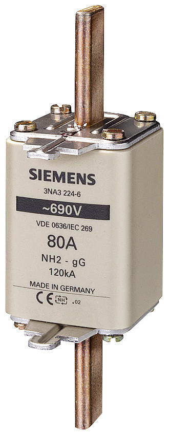 Siemens LV HRC fuse link, NH2, in: 224 A, GG, un ac: 690 V, un DC: 440 V