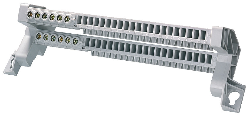 Siemens N/Pe bar as A plug-in terminal with 6X screw type from 2.5-16 MM2 and