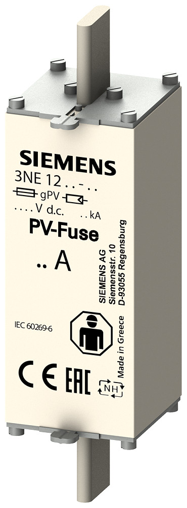 Siemens PV Fuse link, with blade contacts, NH1XL, in: 160 A, GPV, un DC: 1500