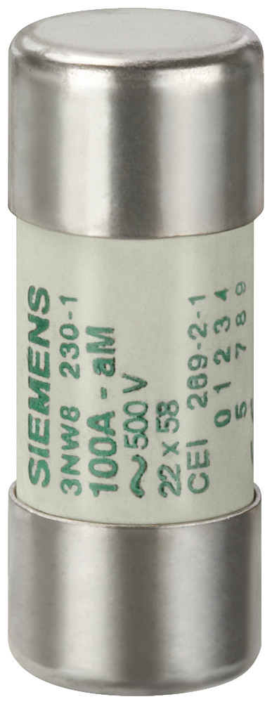 Siemens Sentron, cylindrical fuse link, 22x58 MM, 25 A, am, un ac: 690 V