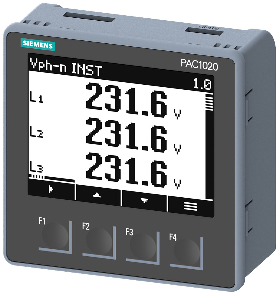 Siemens Sentron Pac1020 power monitoring, front mounting, 400/230 V, 5 A, 85-2