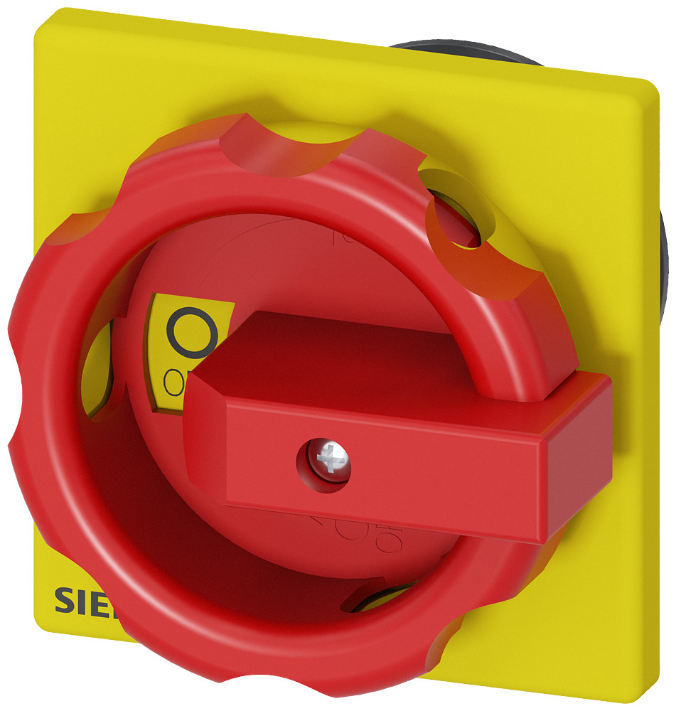Siemens Rotary Operator, red/yellow 66x66 MM, front mounting, center-hole moun