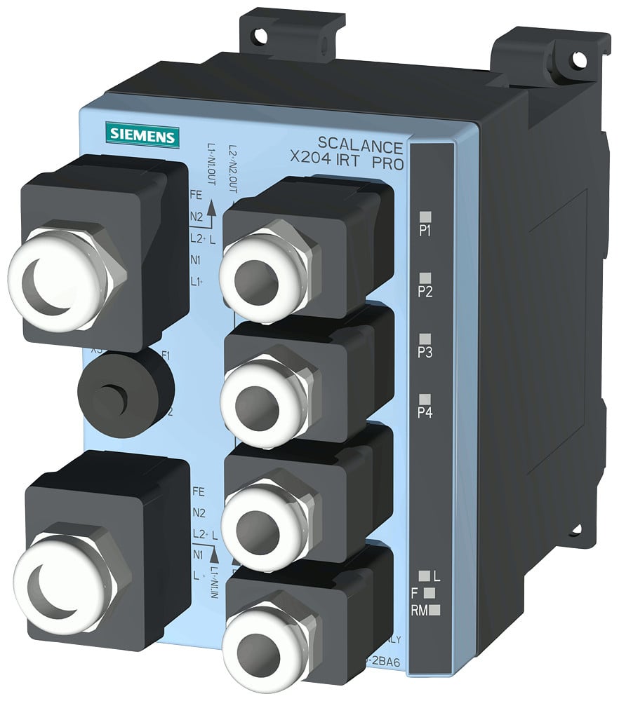 Siemens SCALANCE X204IRT PRO Scalance X204irt pro, managed layer 2 switch, 4X push-pull RJ45, ip65